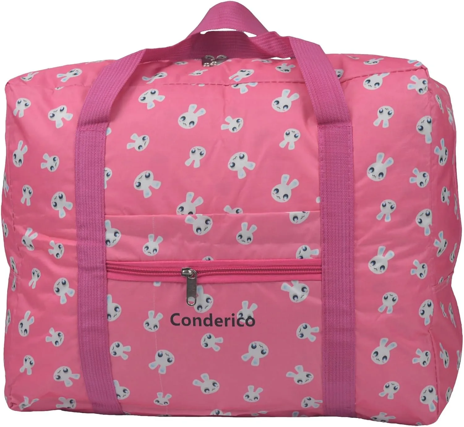 Carry On Water-Resistant Multi-function Duffel bag Collapsible Hand luggage bags for travel Large Lightweight, Storage Bags with Reinforced Handle (90L, Pink rabbit)