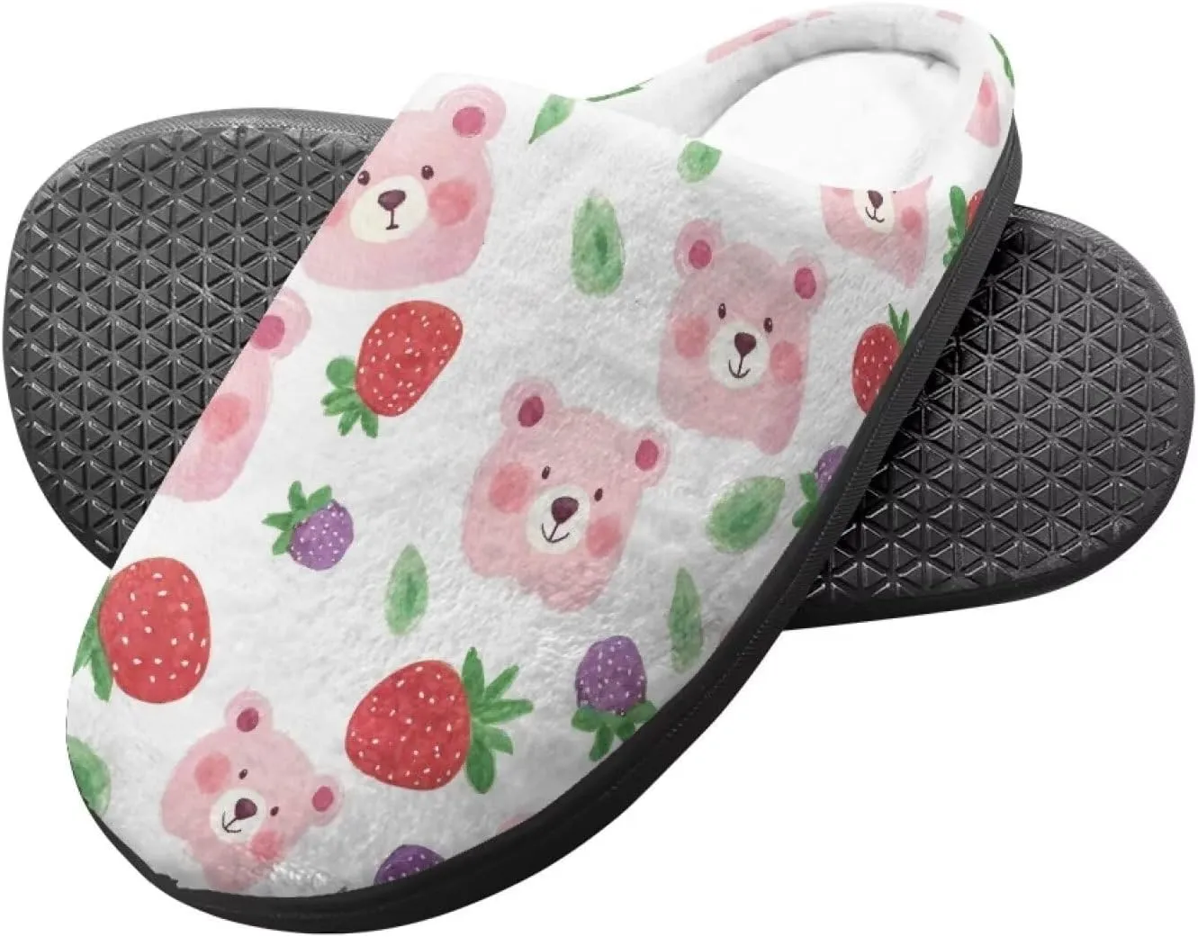 Cartoon Animal Children's Plush Slippers Washable House Slippers Cute Patterns Comfortable Flannel Indoor Winter Shoes SizeUS 9-15