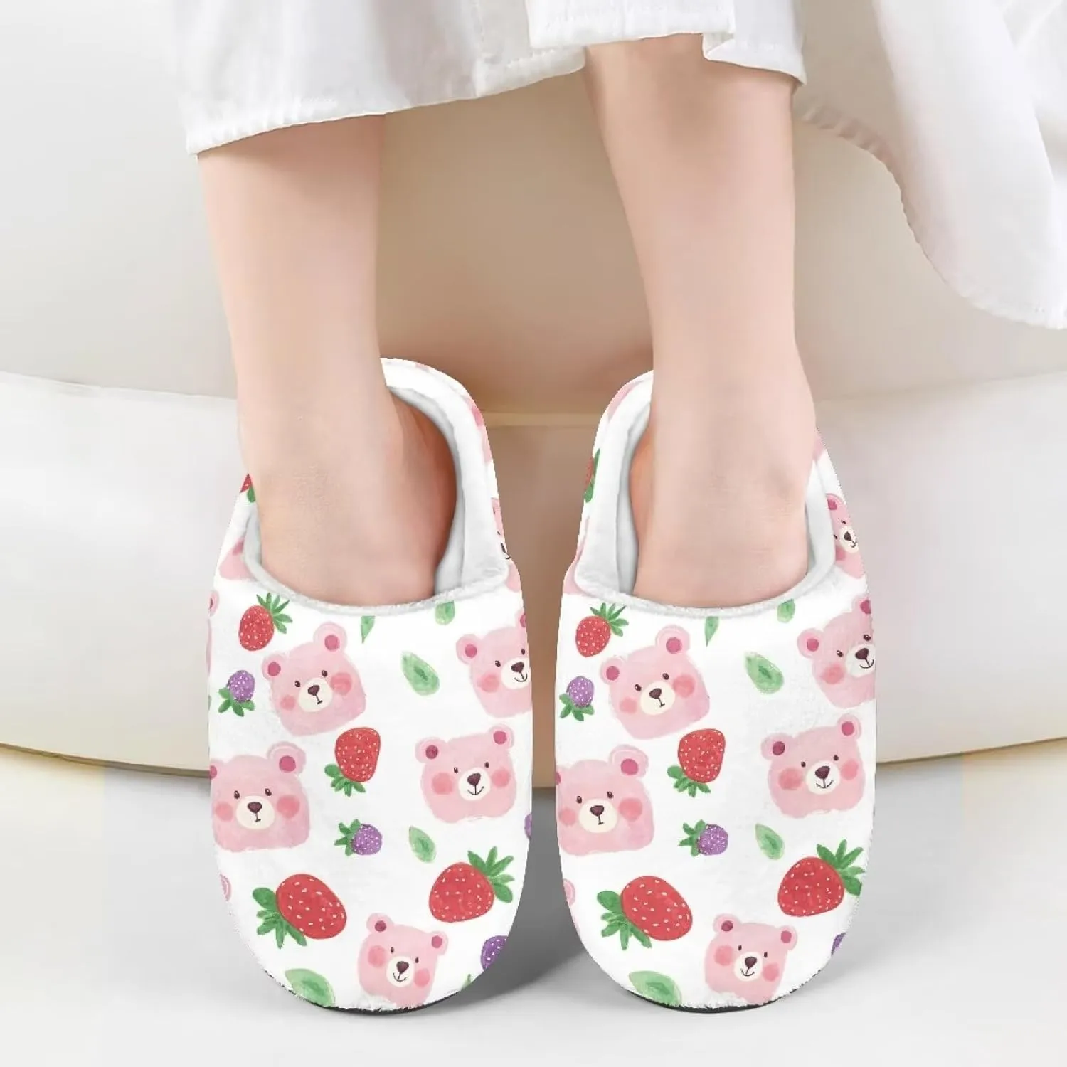 Cartoon Animal Children's Plush Slippers Washable House Slippers Cute Patterns Comfortable Flannel Indoor Winter Shoes SizeUS 9-15