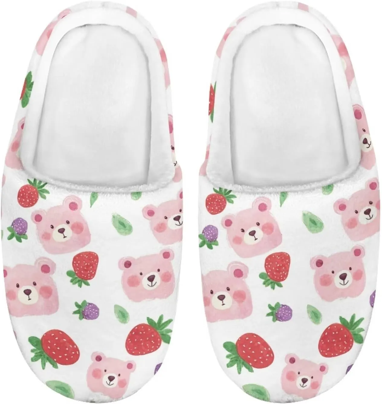 Cartoon Animal Children's Plush Slippers Washable House Slippers Cute Patterns Comfortable Flannel Indoor Winter Shoes SizeUS 9-15