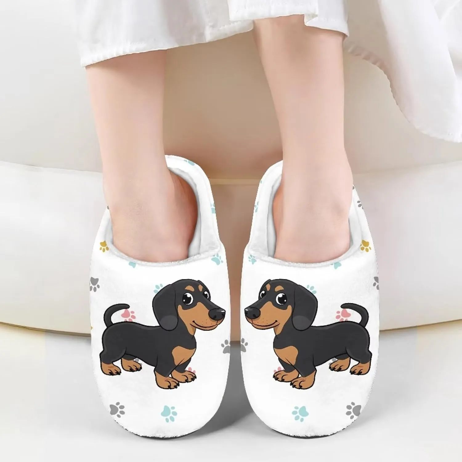 Cartoon Animal Children's Plush Slippers Washable House Slippers Cute Patterns Comfortable Flannel Indoor Winter Shoes SizeUS 9-15