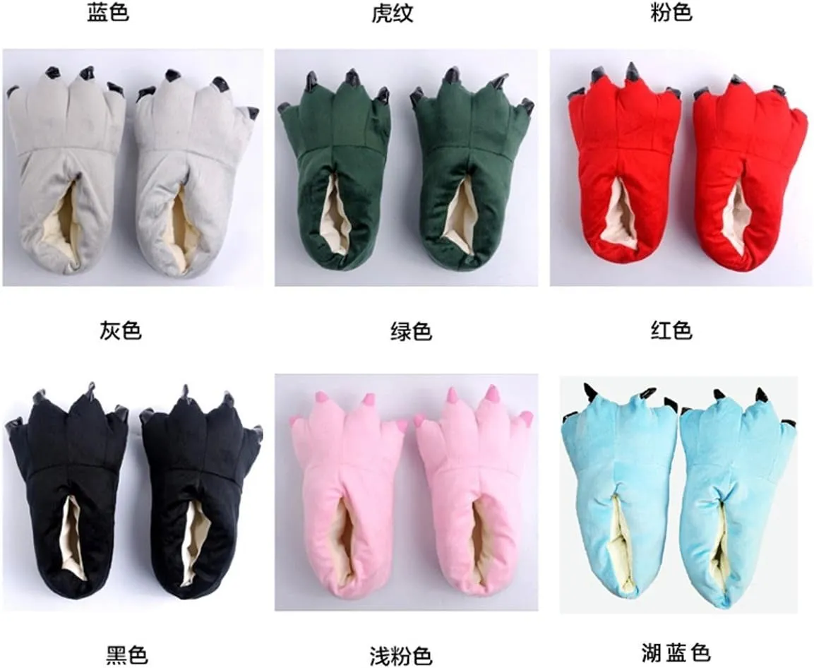 Cartoon animal claw shoes home warm shoes neutral soft plush home slippers claw shoes