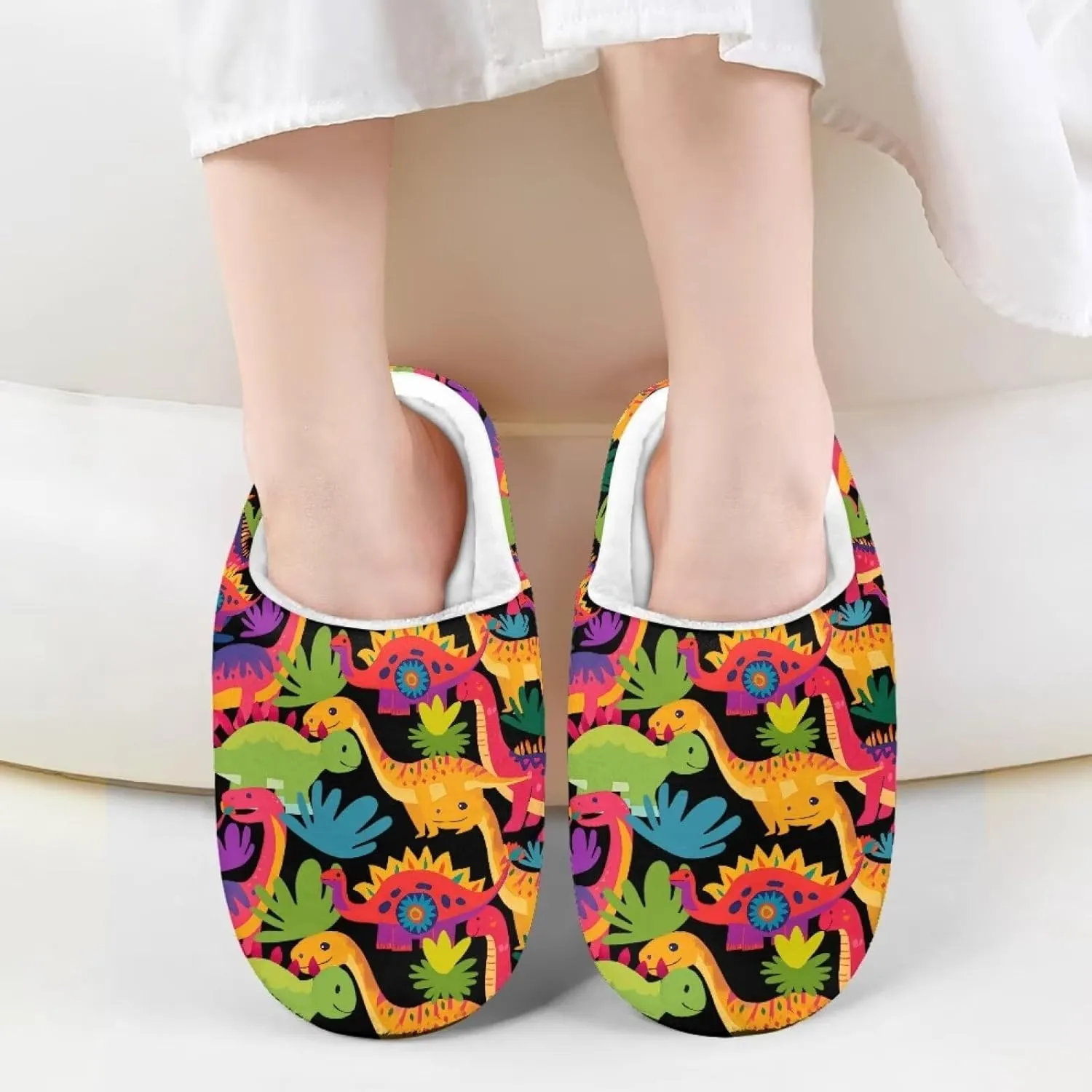 Cartoon Animal Girls Boys Fluffy Slippers Comfy Closed Toe Shoes Slip-on Slides for Kids House Indoor Slippers SizeUS 9-15