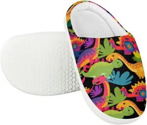 Cartoon Animal Kids Fluffy Slippers Boys Girls Comfy Closed Toe Shoes Slip On Slides Indoor House Slippers SizeUS 9-15
