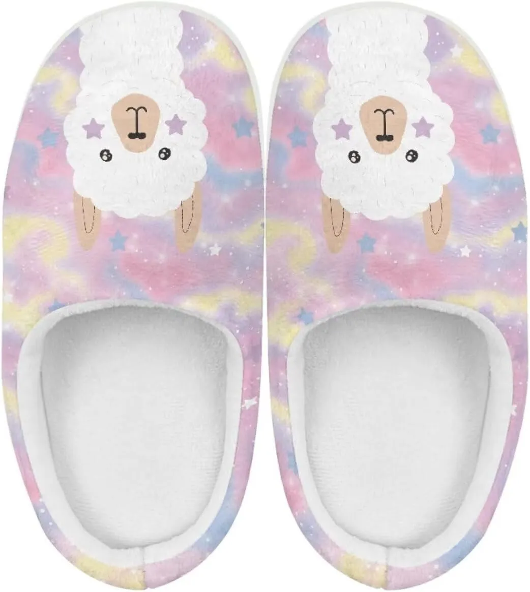 Cartoon Animals Children's Fuzzy Slippers Boys Girls Cozy Warm Winter House Slippers Comfy with Non-Slip Sole for Little Kids SizeUS 9-15