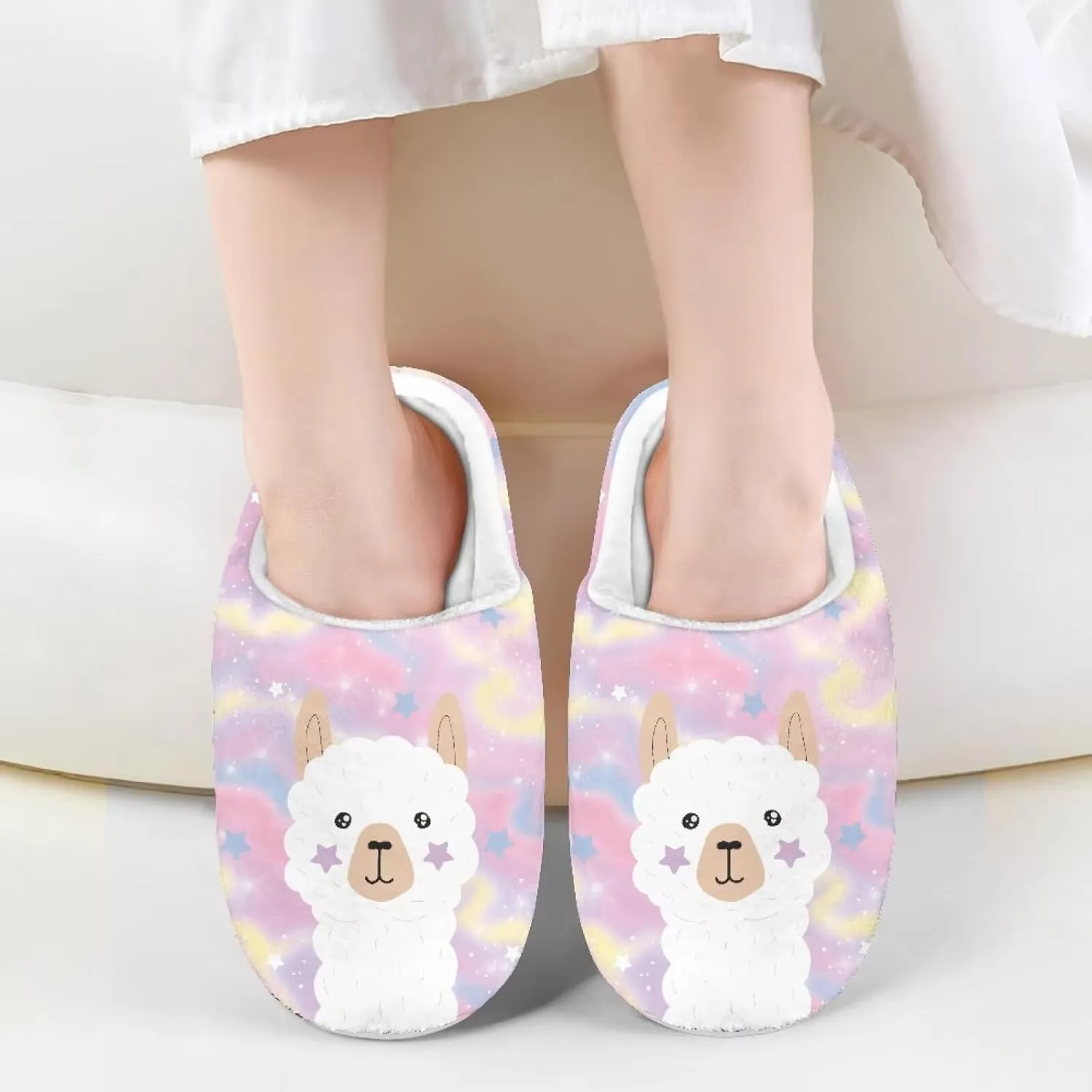 Cartoon Animals Children's Fuzzy Slippers Boys Girls Cozy Warm Winter House Slippers Comfy with Non-Slip Sole for Little Kids SizeUS 9-15
