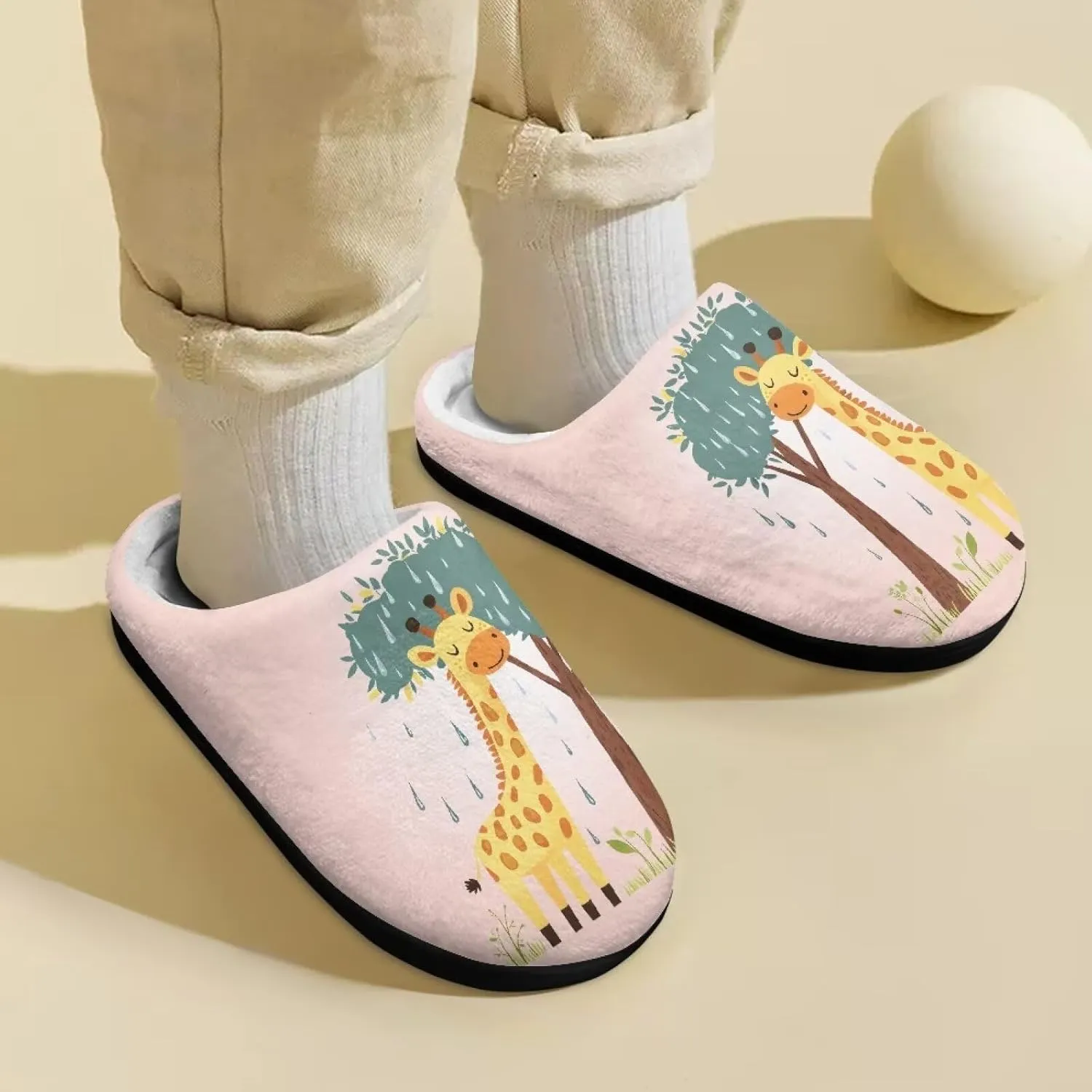 Cartoon Children's Plush Slippers for Boys Girls House Fuzzy Non-Slip Winter Warm Fluffy Lightweight Comfort Soft Indoor Outdoor Washable Slippers US Size 9-15