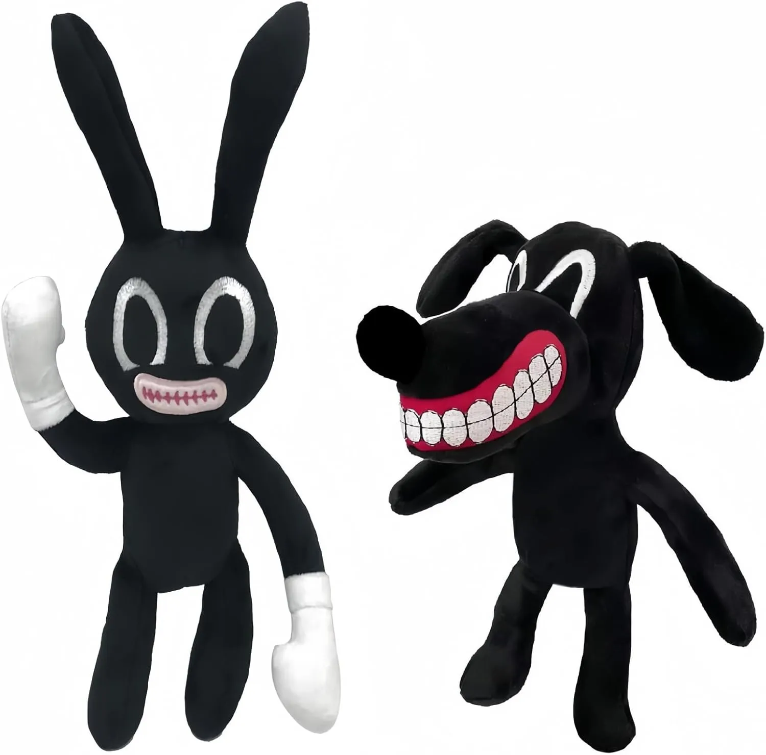 Cartoon Dog Cat Rabbit Plush Toys Halloween Christmas Horror Plush Toy for Home Party Gift Birthday Toy (Rabbit&Dog)