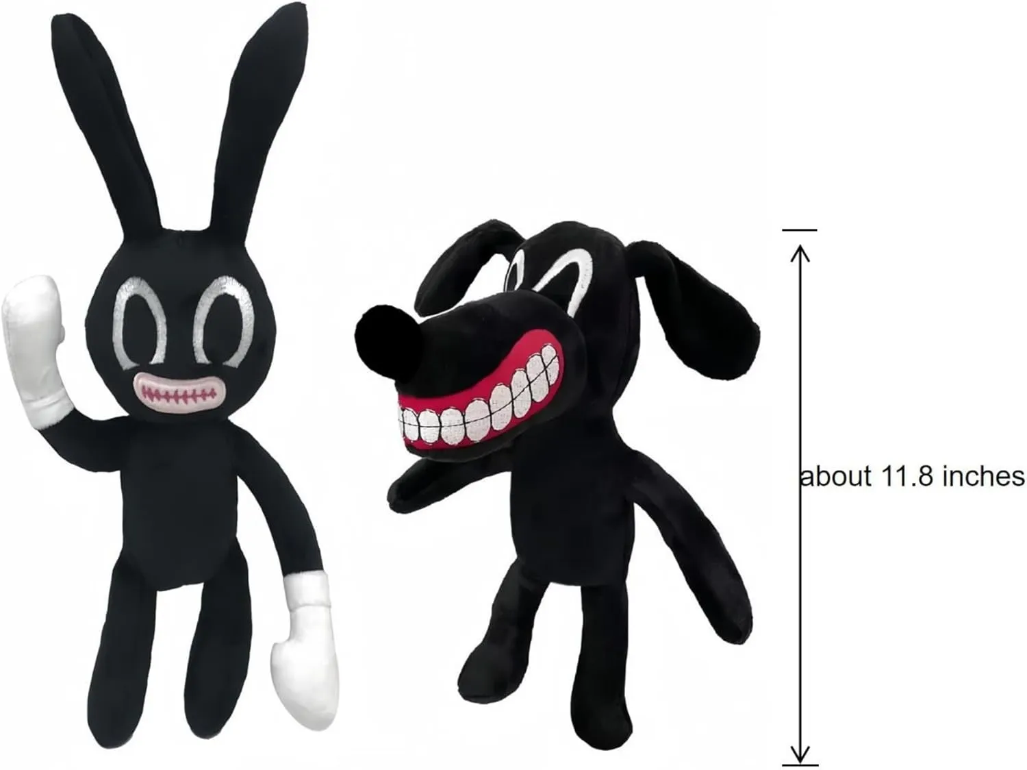 Cartoon Dog Cat Rabbit Plush Toys Halloween Christmas Horror Plush Toy for Home Party Gift Birthday Toy (Rabbit&Dog)