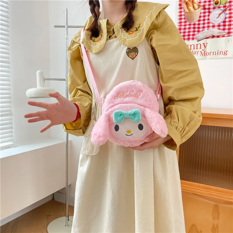 Cartoon Mini Soft Cute Heart Plush Crossbody Bags