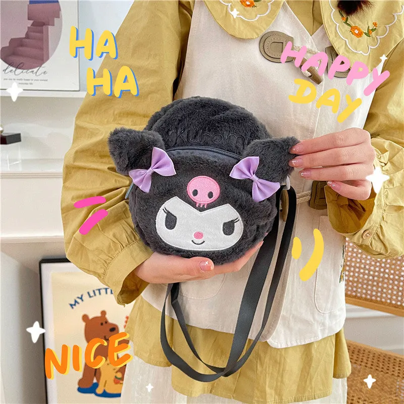 Cartoon Mini Soft Cute Heart Plush Crossbody Bags