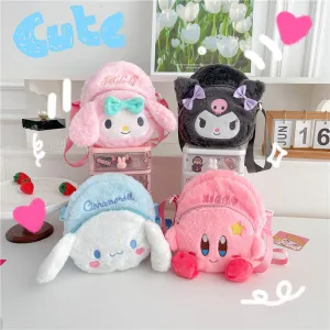 Cartoon Mini Soft Cute Heart Plush Crossbody Bags