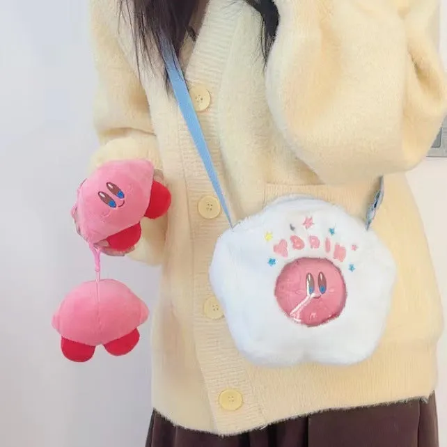 Cartoon Plush Round Cute Khaki Ornaments Soft Crossbody Bags