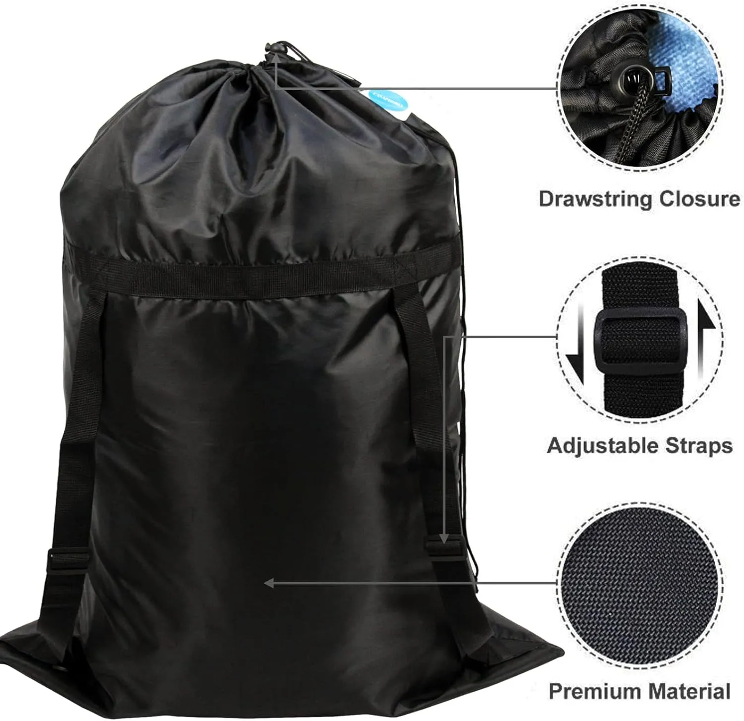 Casaphoria Laundry Bag Backpack xl for College,Travel Dirty Laundry Bag Extra Large for Suitcase,Camping Foldable Lightweight Backpack Heavy Duty, Dorm Students Backpack for Luggage