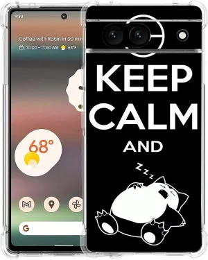 Case for Google Pixel 7a,Keep Calm Sleeping Cat Drop Protection Shockproof Case TPU Full Body Protective Scratch-Resistant Cover for Google Pixel 7a