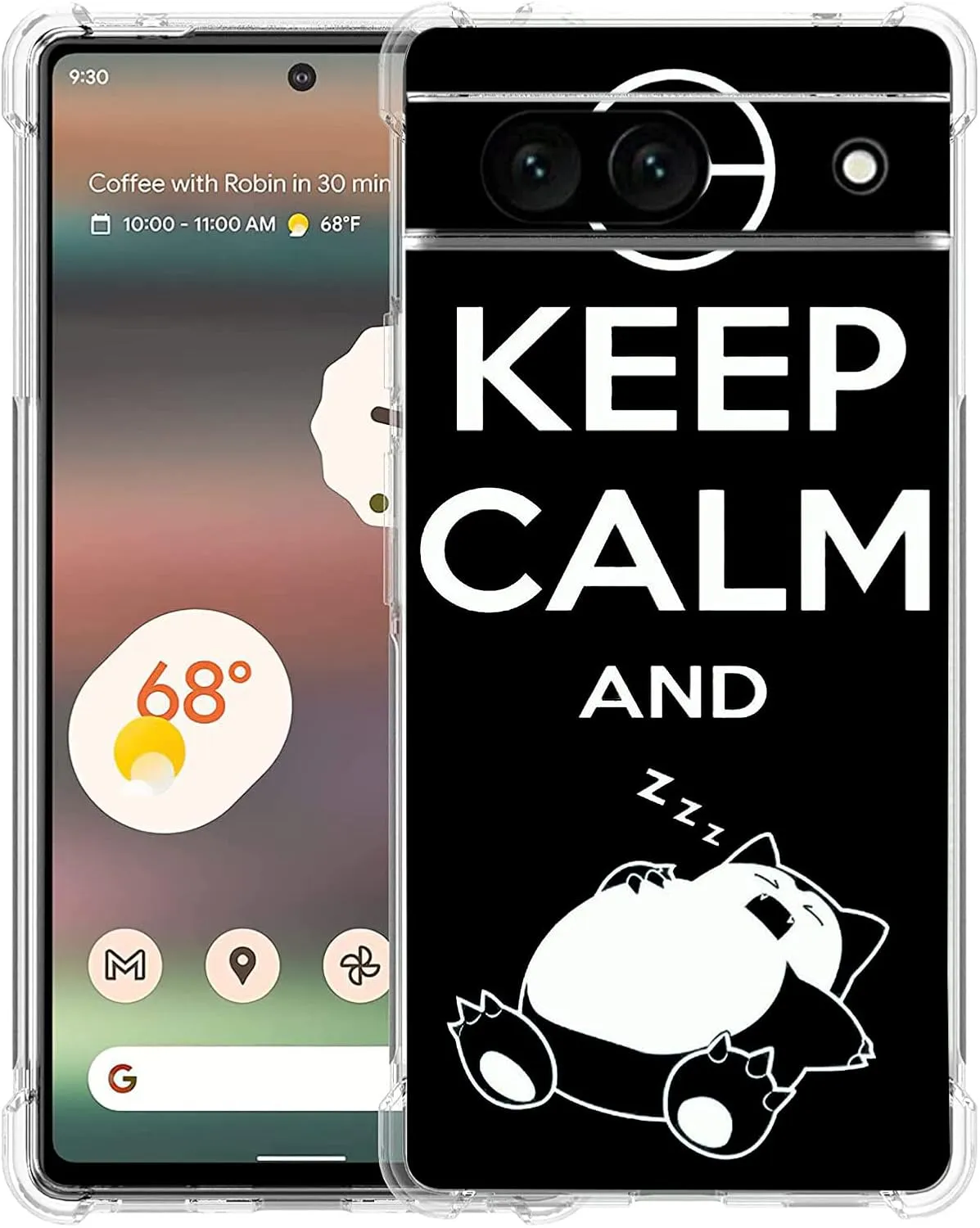 Case for Google Pixel 7a,Keep Calm Sleeping Cat Drop Protection Shockproof Case TPU Full Body Protective Scratch-Resistant Cover for Google Pixel 7a