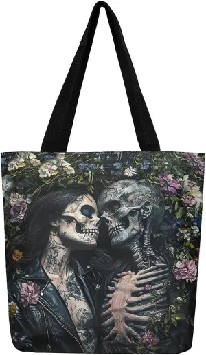 Castle Fairy Dragon Canvas Tote Bag Aesthetic for Women,Cute Axolotl Reusable Grocery Handbag
