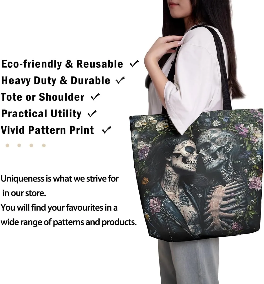 Castle Fairy Dragon Canvas Tote Bag Aesthetic for Women,Cute Axolotl Reusable Grocery Handbag