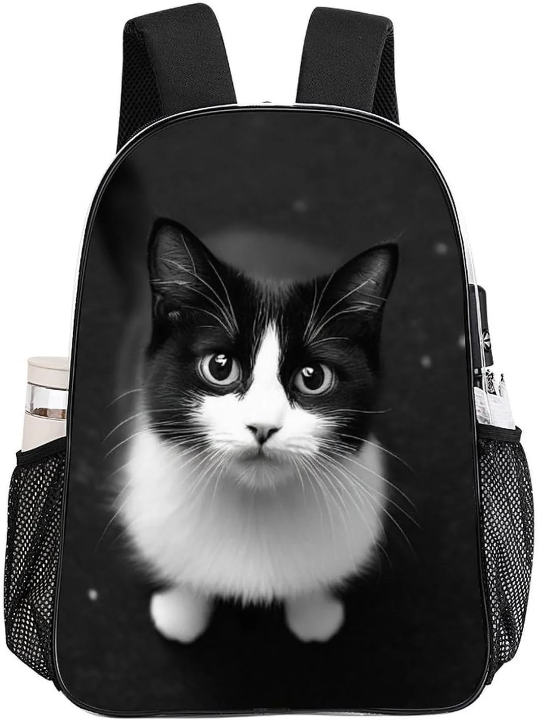 Casual Daypack Multipurpose Anti-Theft Large Capacity Carry On Bag - Black Cat Casual Daypack Climbing Shoulder Transparent Bag