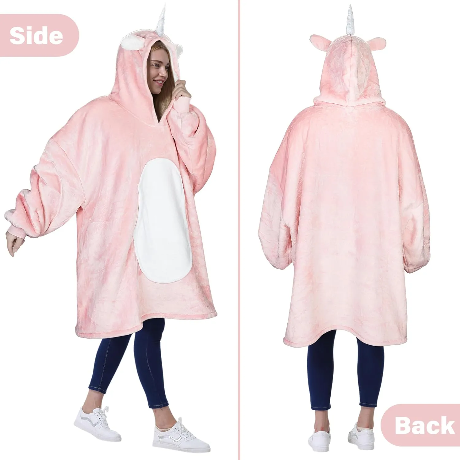 Catalonia Oversized Blanket Hoodie Sweatshirt, Comfortable Wearable Sherpa Pullover,Gift for Her