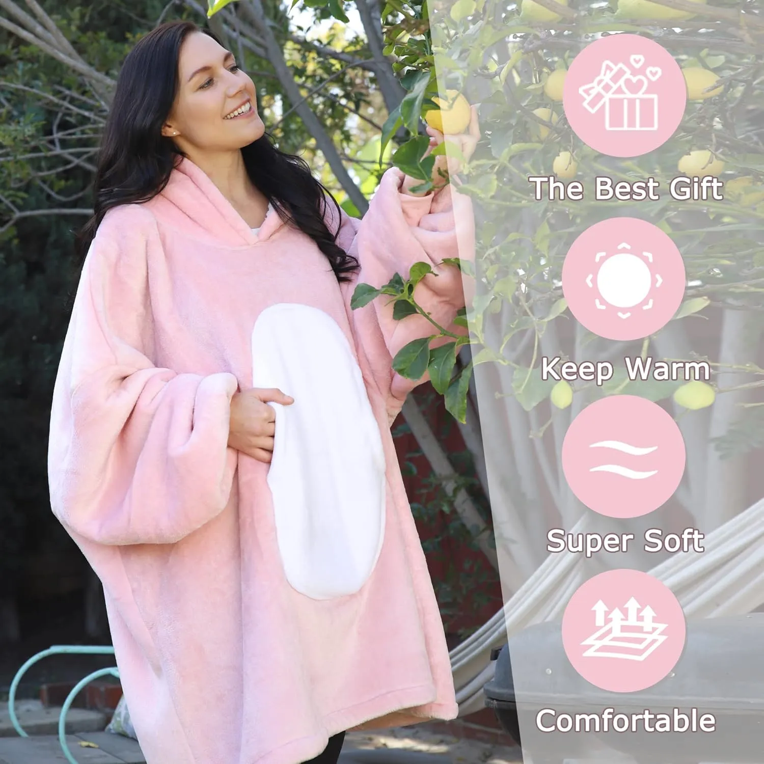 Catalonia Oversized Blanket Hoodie Sweatshirt, Comfortable Wearable Sherpa Pullover,Gift for Her