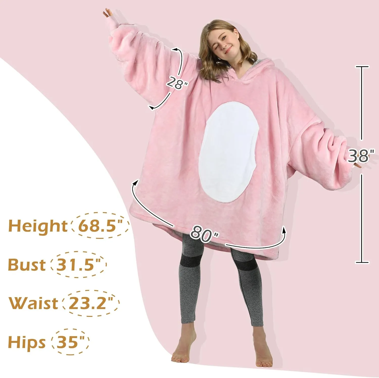 Catalonia Oversized Blanket Hoodie Sweatshirt, Comfortable Wearable Sherpa Pullover,Gift for Her