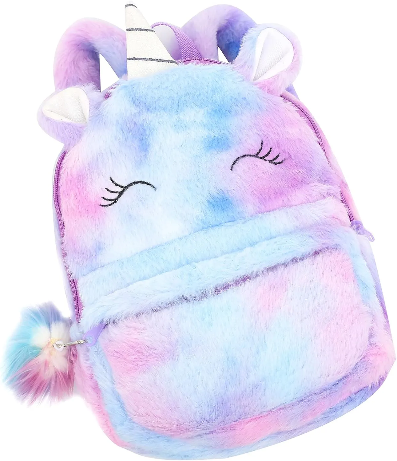 CBOALOGR Cute Plush Unicorn Toddler Small Backpack Little Plush Bookbag for Girls 3 to 6 years old