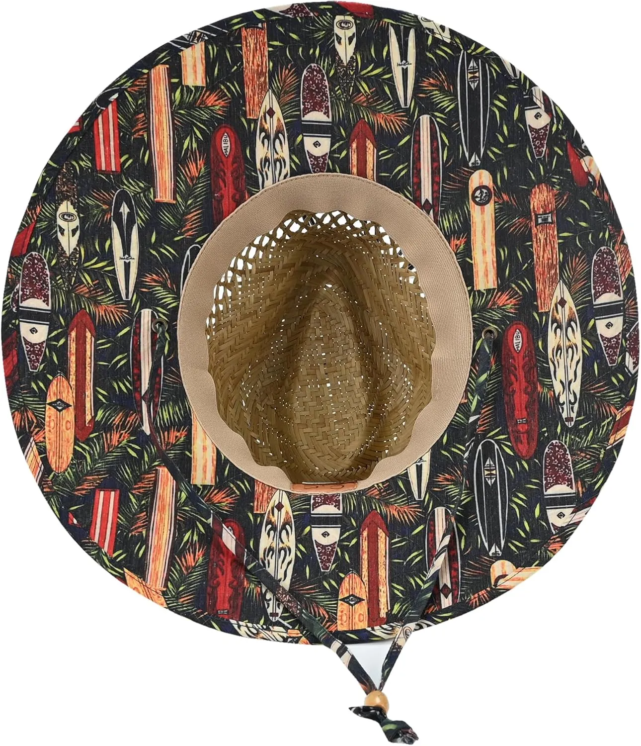 C.C Paradise Ocean Print Bamboo Lifeguard Hat with Adjustable Strap - for Unisex