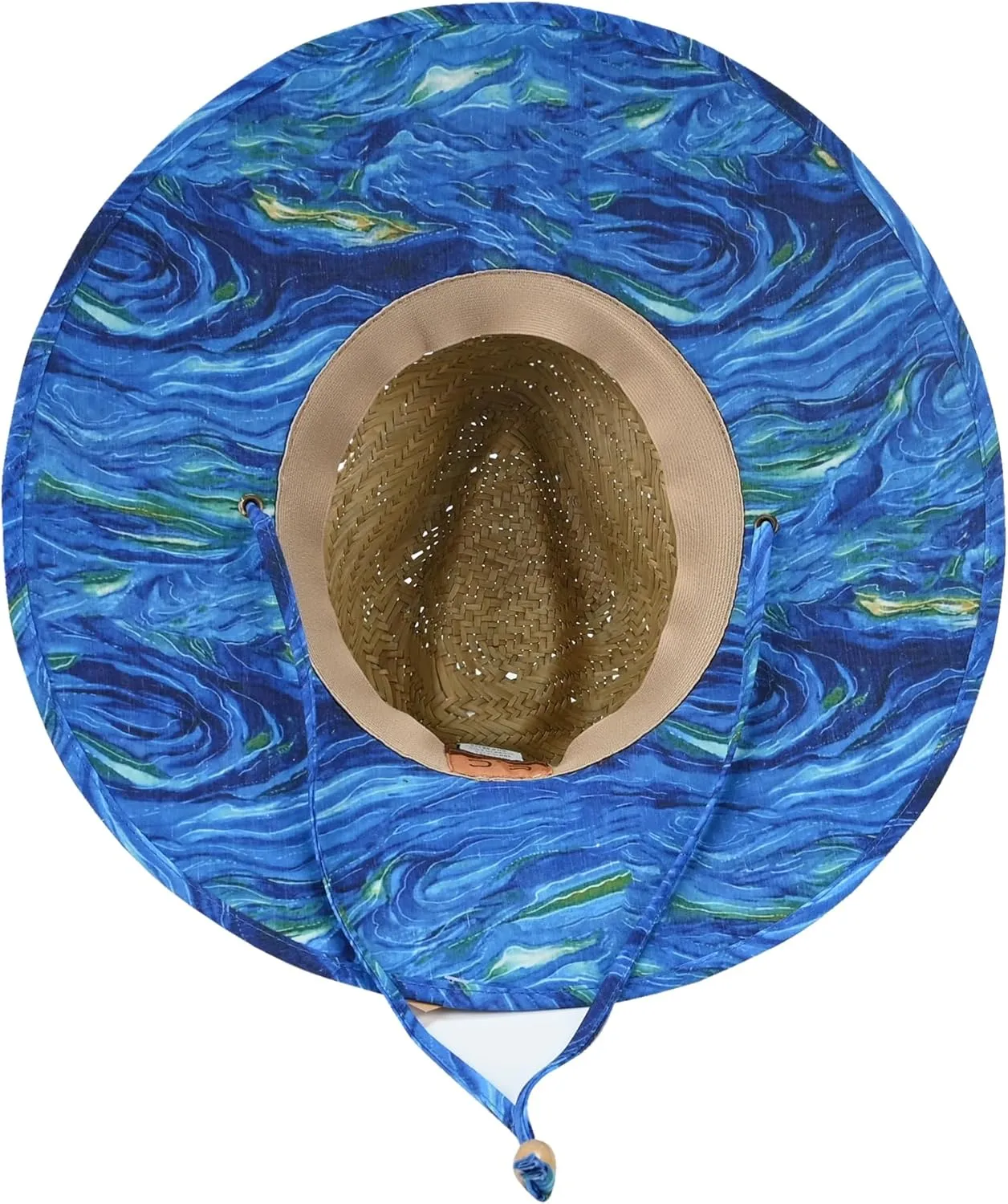 C.C Paradise Ocean Print Bamboo Lifeguard Hat with Adjustable Strap - for Unisex