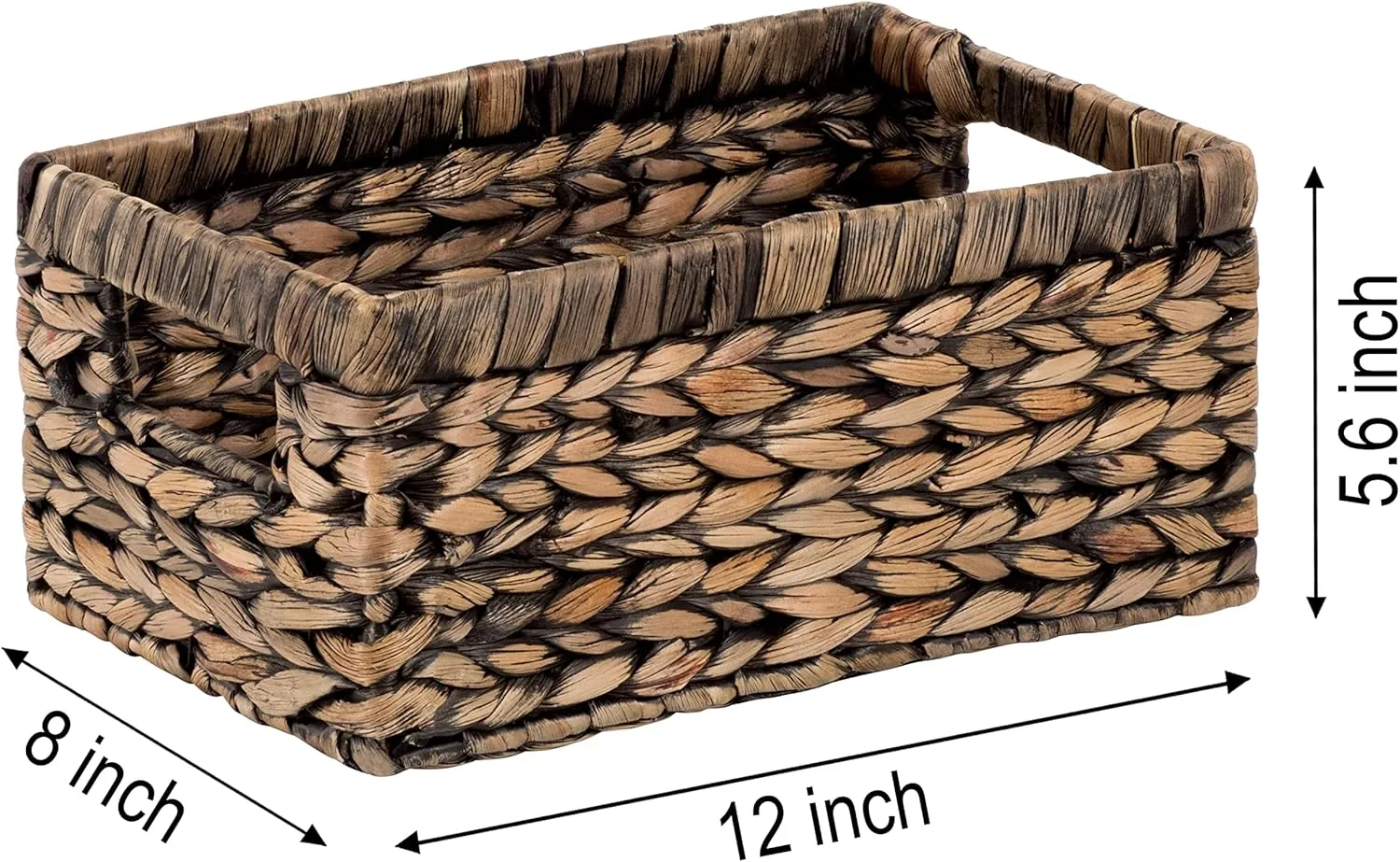 CENBOSS Wicker Baskets (Medium, Black Wash, 1PC) Rattan Storage Baskets for Shelves, Woven Seagrass Holder