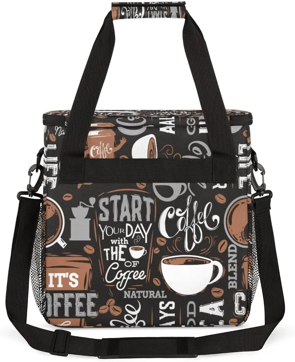 cfpolar Coffee Maker Storage Bag, Waterproof Travel Carrying Storage Tote Bag Organizer Case, Compatible with K-Mini or K-Mini Plus, And Suitable for Other Accessories， With Pockets for K-Cup Pods