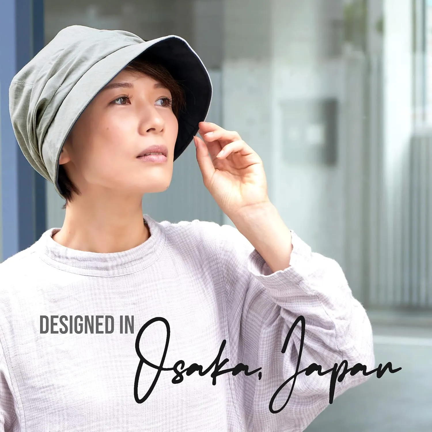 CHARM Womens Summer Sun Hat - Organic Cotton Chemo Wide Brim Cap SPF Protection