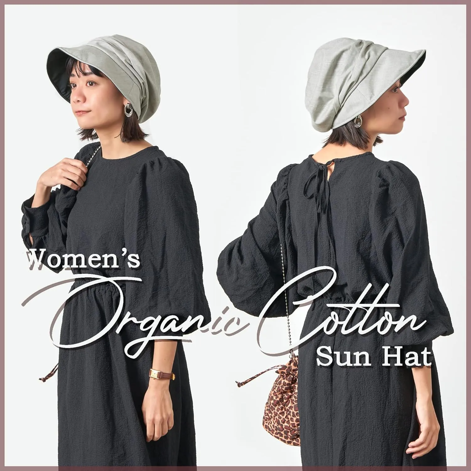 CHARM Womens Summer Sun Hat - Organic Cotton Chemo Wide Brim Cap SPF Protection