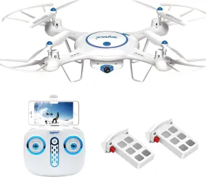 Cheerwing Syma X5UW FPV Drone with 720P Camera for Kids and Adults, RC Drone 15 Mins Flight Time with One Key Take Off, Altitude Hold, 3D Flip