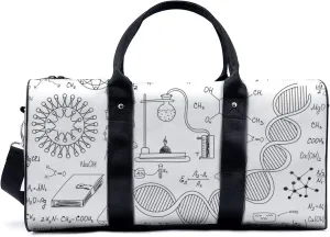 Chemical Instrument Pattern Duffel Bag Travel Yoga Camping Gym Shoulder Bags Sports Handbag Lightweight canvas Tote Bag Holdall for Men Women