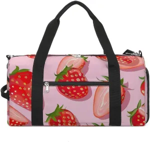 Cherry Strawberry Raspberry Gym Bag for Men Women Lightweight Duffel Bag Sports Workout Bag for Travel Yoga