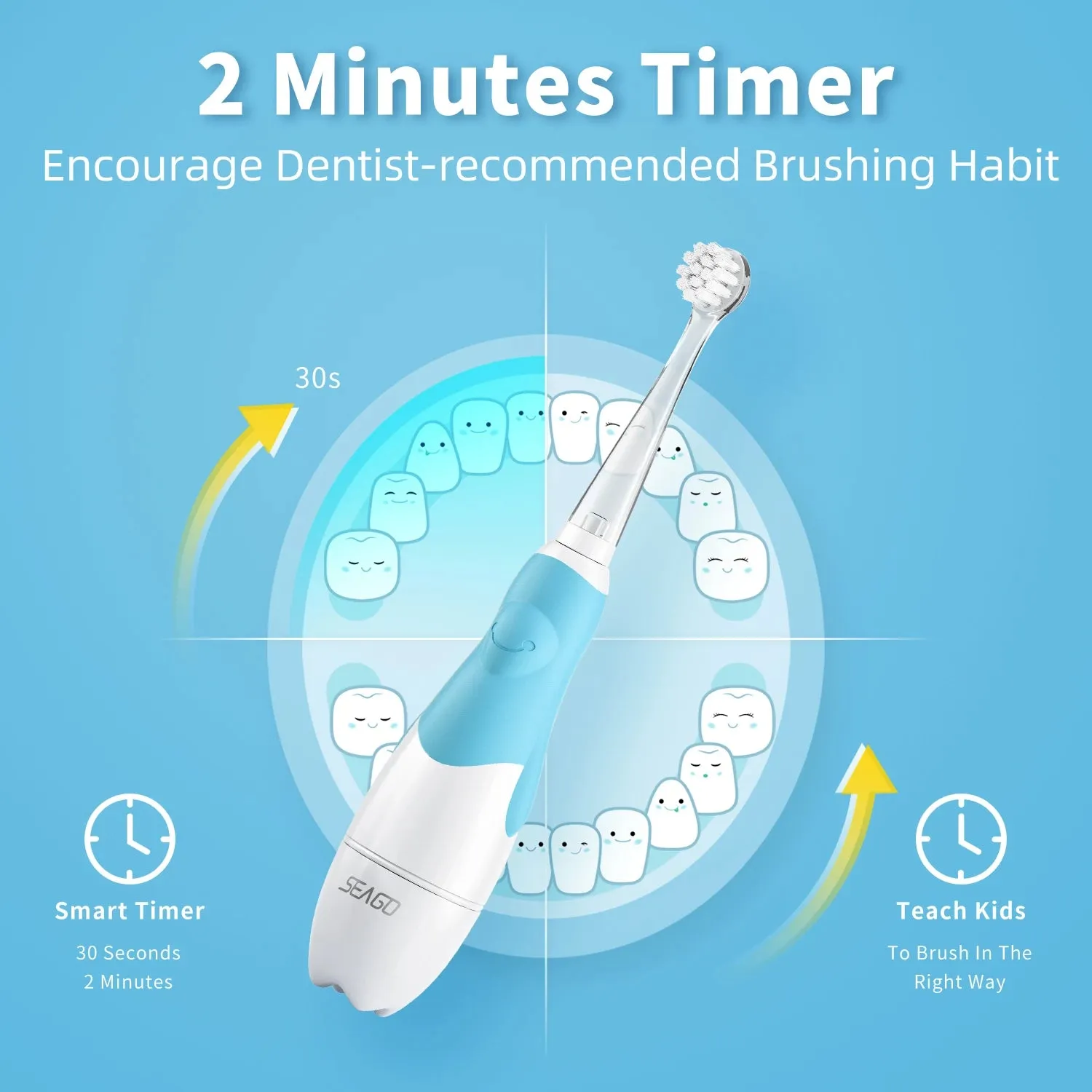 Children's Electric Toothbrush: Smart Timer, Waterproof