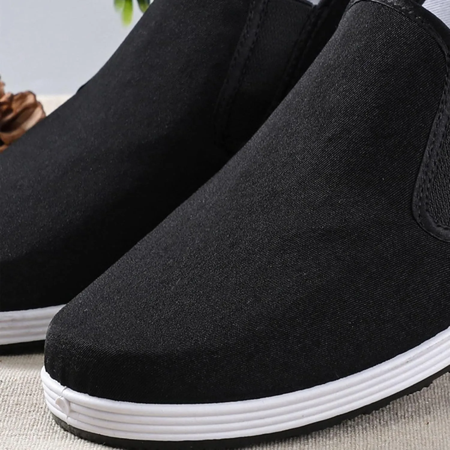 Chinese Tai Chi Shoes, Men's Slip-On Chinese Traditional Old Breathable Beijing Shoes, Anti-Slip Fashion Kung Fu Tai Chi Rubber Sole Martial Arts Shoe, for Both Indoor and Outdoor Use