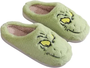Christmas Slippers Cartoon Plush Slippers Winter Soft Green Merry Christmas Gifts