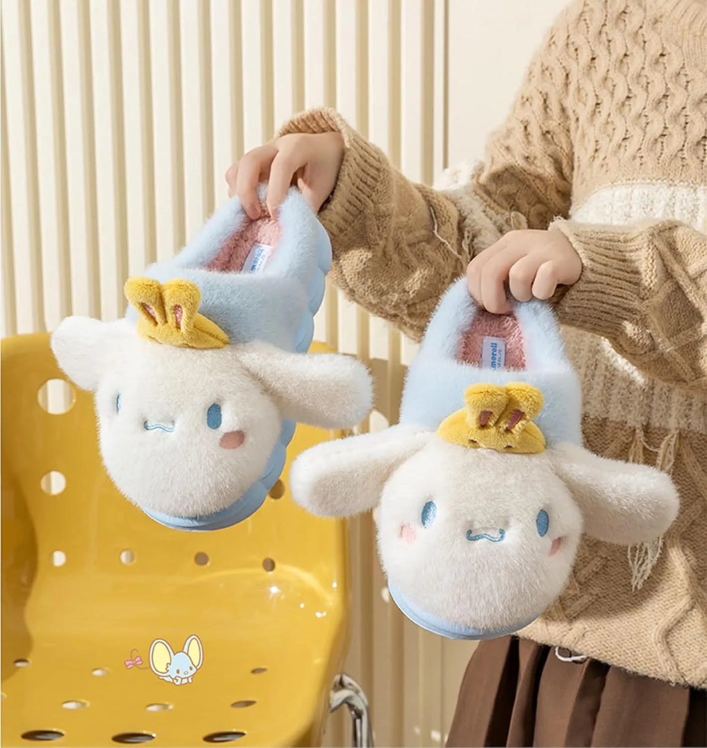 Cinnamoroll with Rabbit Crown Home Slippers for Girls Kids Children