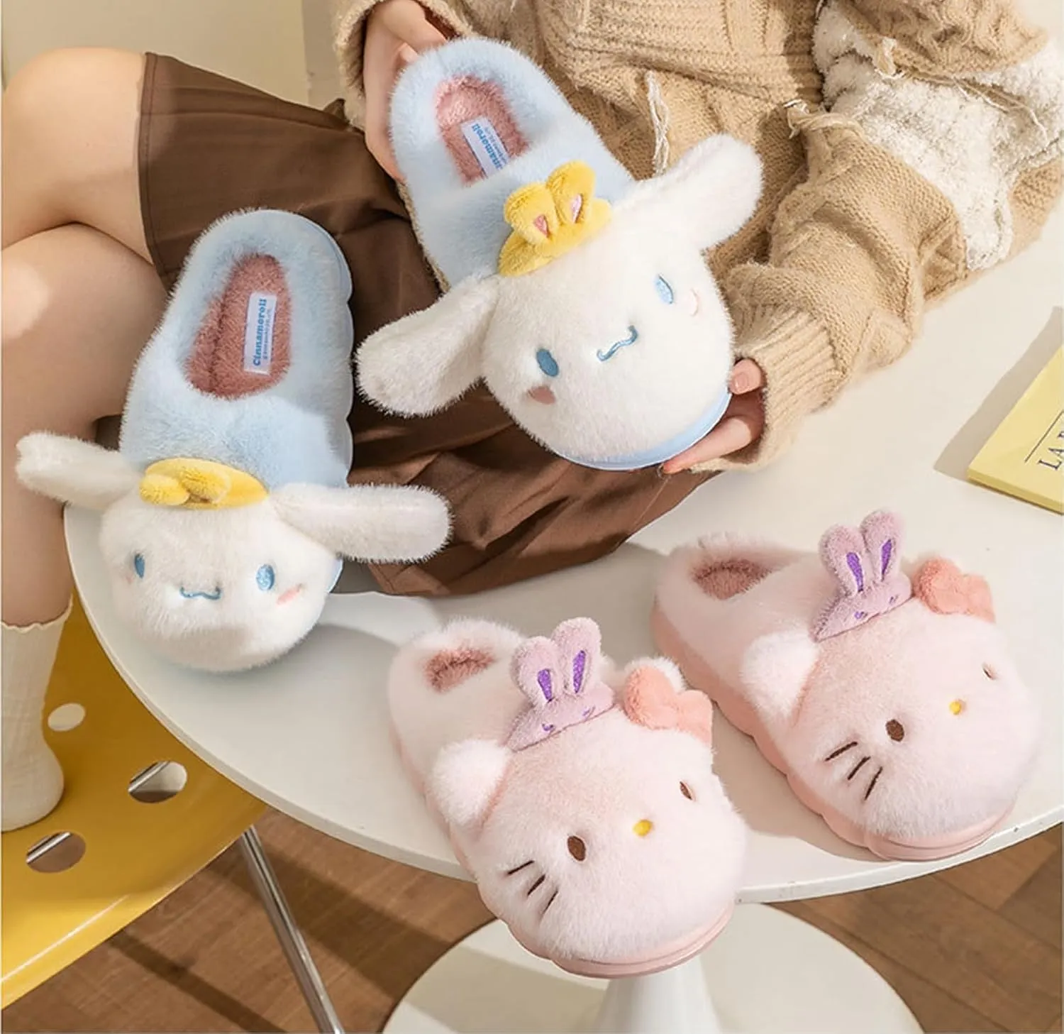 Cinnamoroll with Rabbit Crown Home Slippers for Girls Kids Children