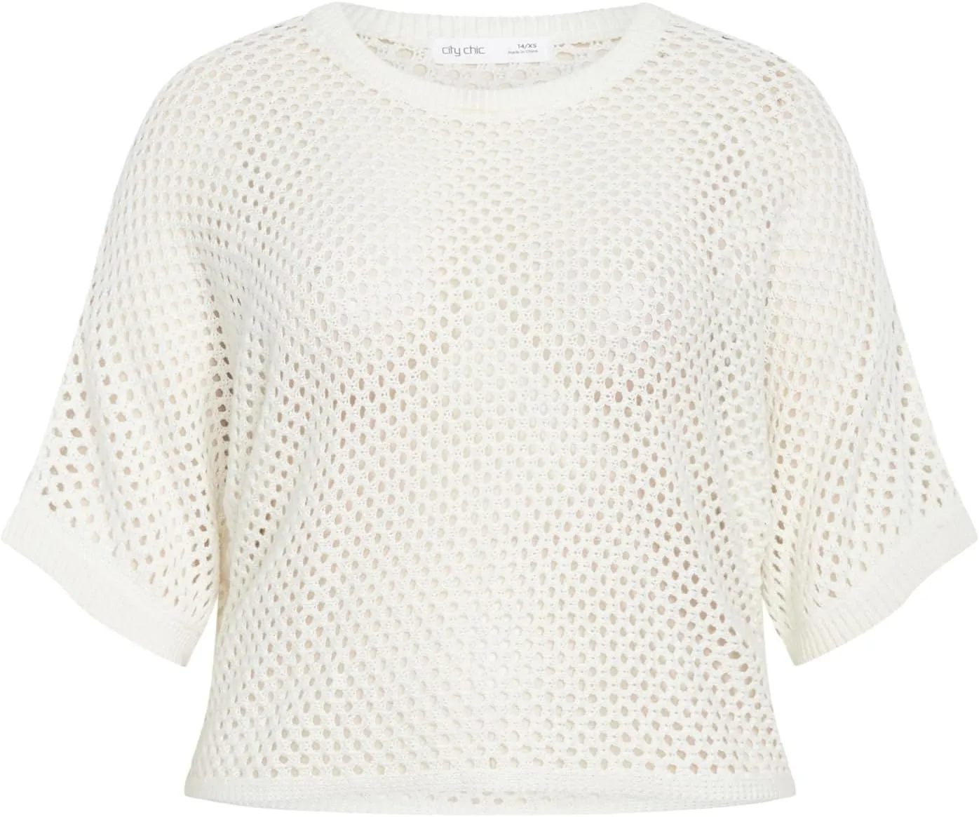 City Chic Women's Plus Size Top - Crochet Knit