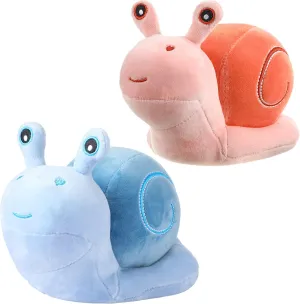 Civaner 2 Pcs Snail Plush Pillow Toy 7.87 Inch Soft Snail Stuffed Animals Kawaii Cartoon Plushies Doll Gifts for Adults Kids Boys Girls Birthday Party Gift Room Decor(Pink, Blue)