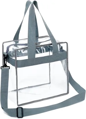 Clear Bag Stadium Approved, Clear Beach Lunch Bag Shoulder Tote Bag - Zipper Closure, Adjustable Strap, See-Through