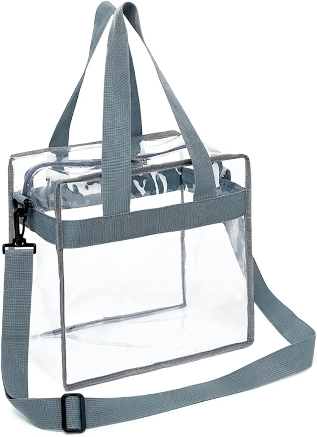 Clear Bag Stadium Approved, Clear Beach Lunch Bag Shoulder Tote Bag - Zipper Closure, Adjustable Strap, See-Through