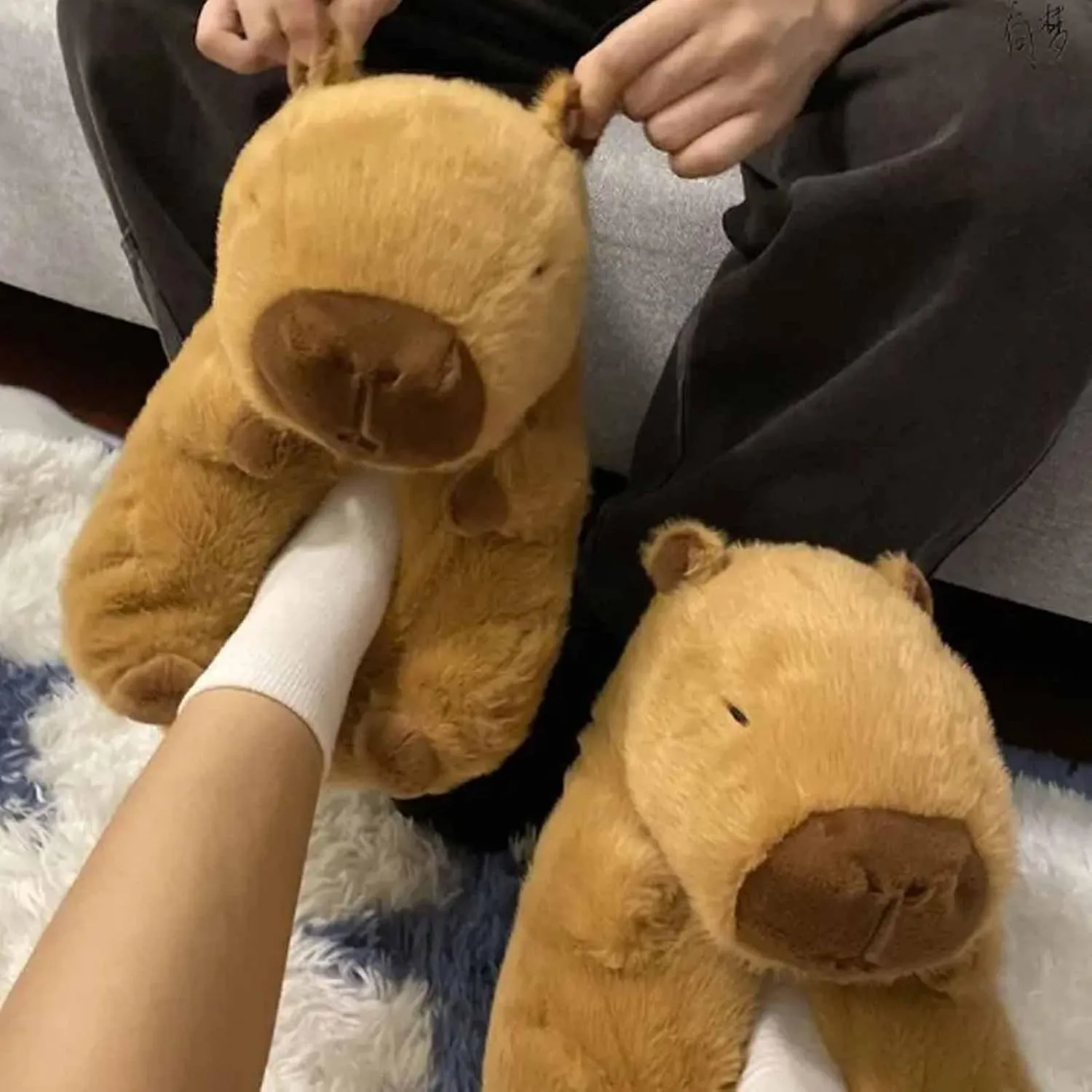 CLOUDEMO Capybara Plush Slippers, New Cute Capybara House Slippers for Indoor Outdoor