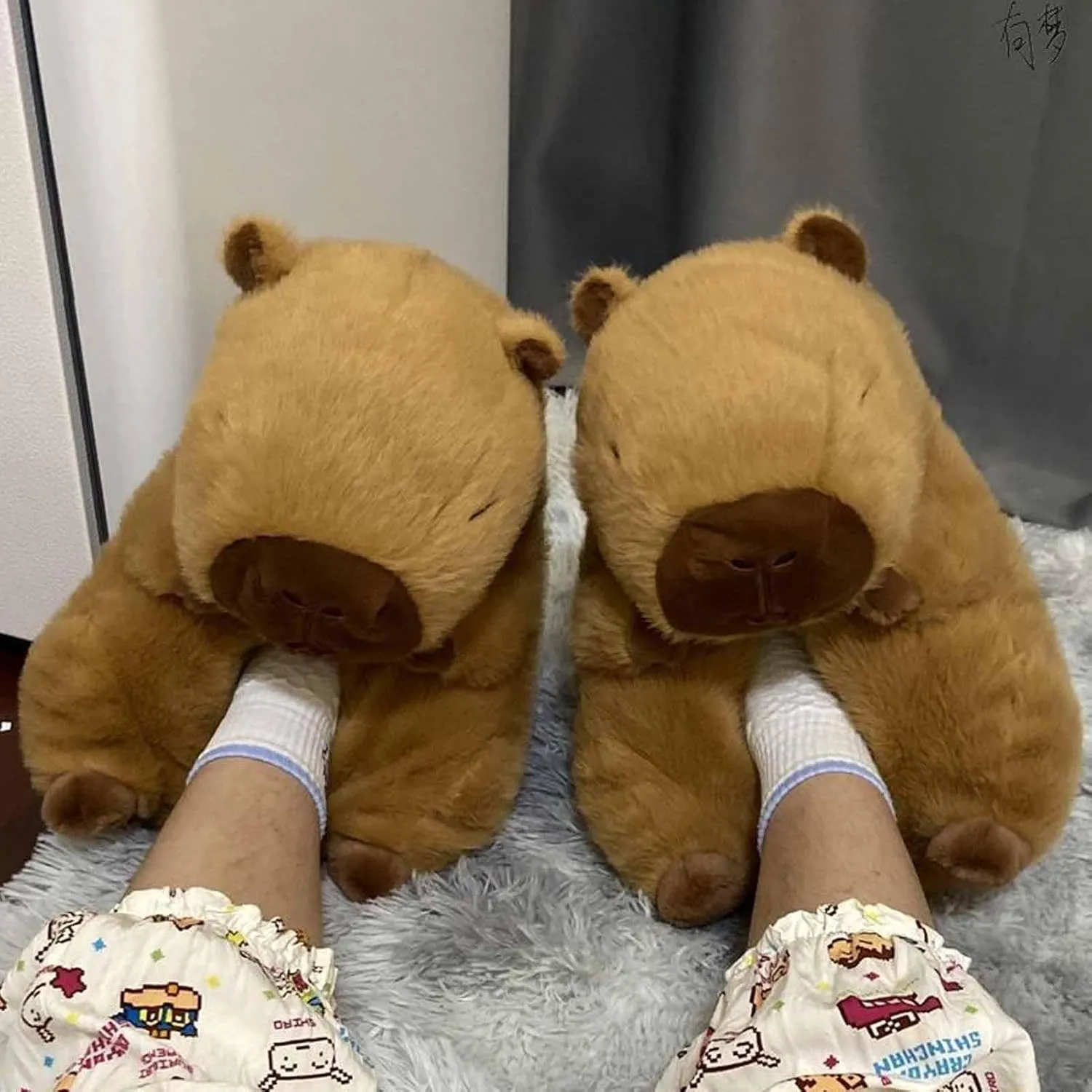 CLOUDEMO Capybara Plush Slippers, New Cute Capybara House Slippers for Indoor Outdoor