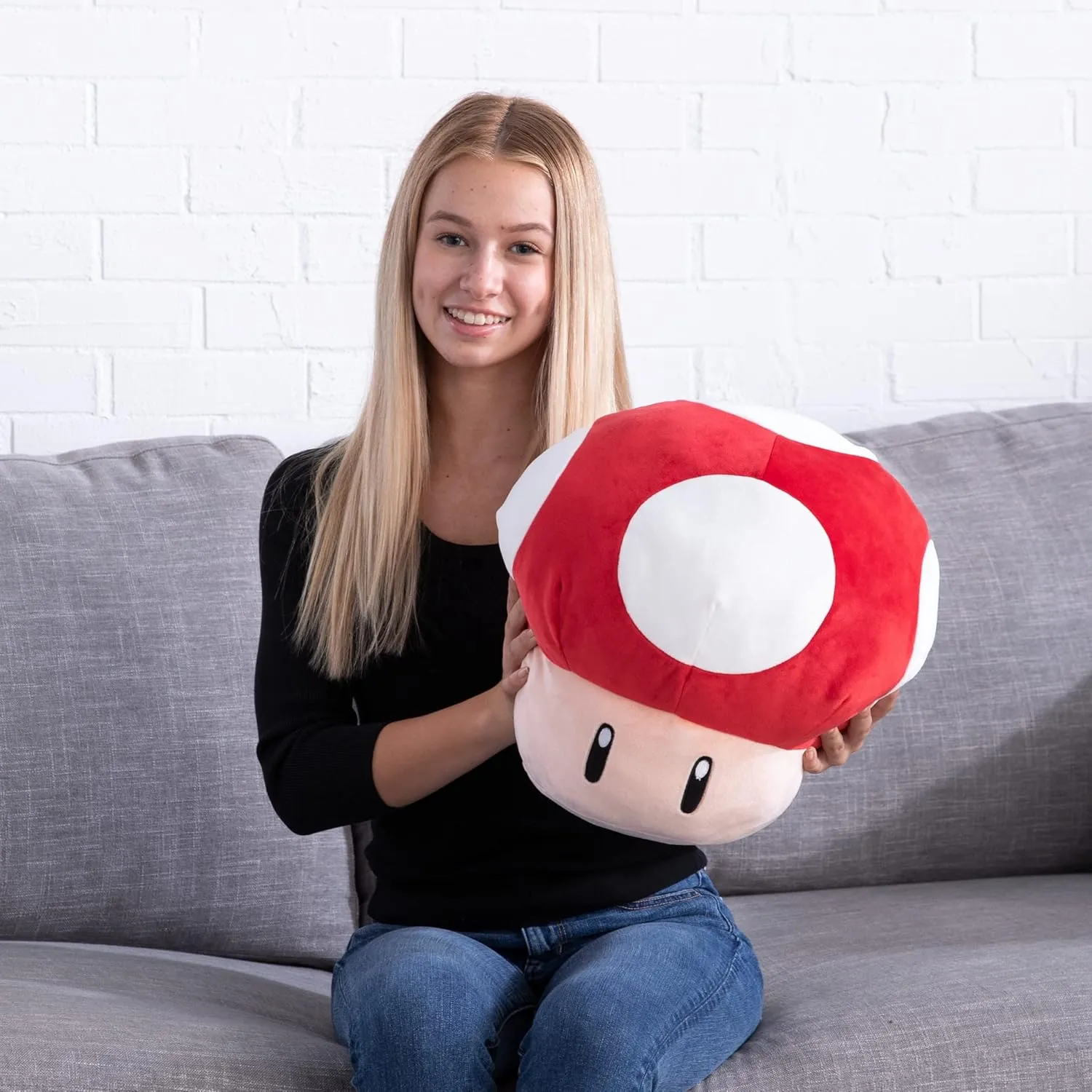 Club Mocchi- Mocchi- Nintendo Super Mario Plush - Mushroom Plushie - Collectible Squishy Plushies - 15 Inch