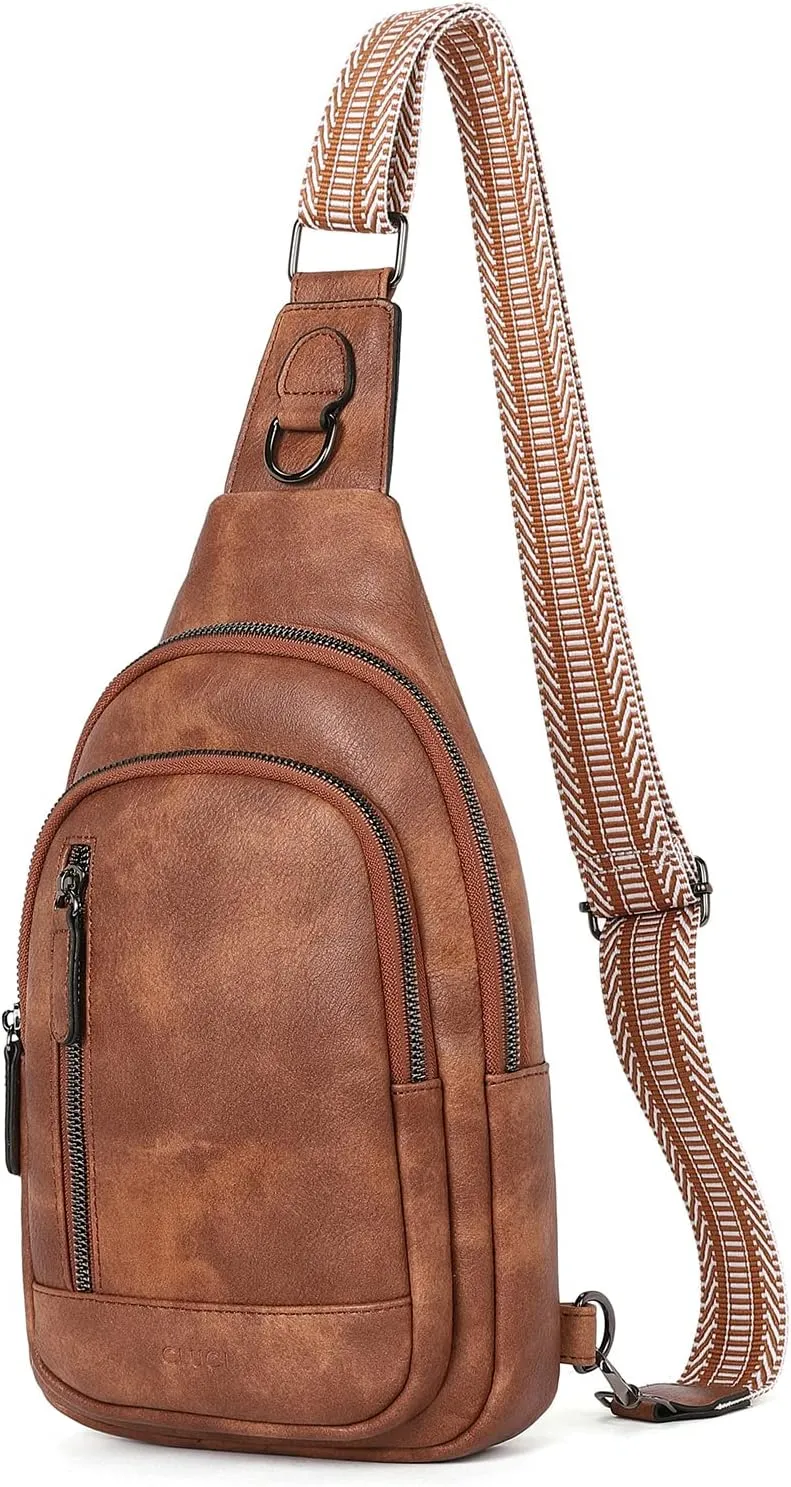 CLUCI Crossbody Bags for Women - Sling Backpack Travel Bag in Leather