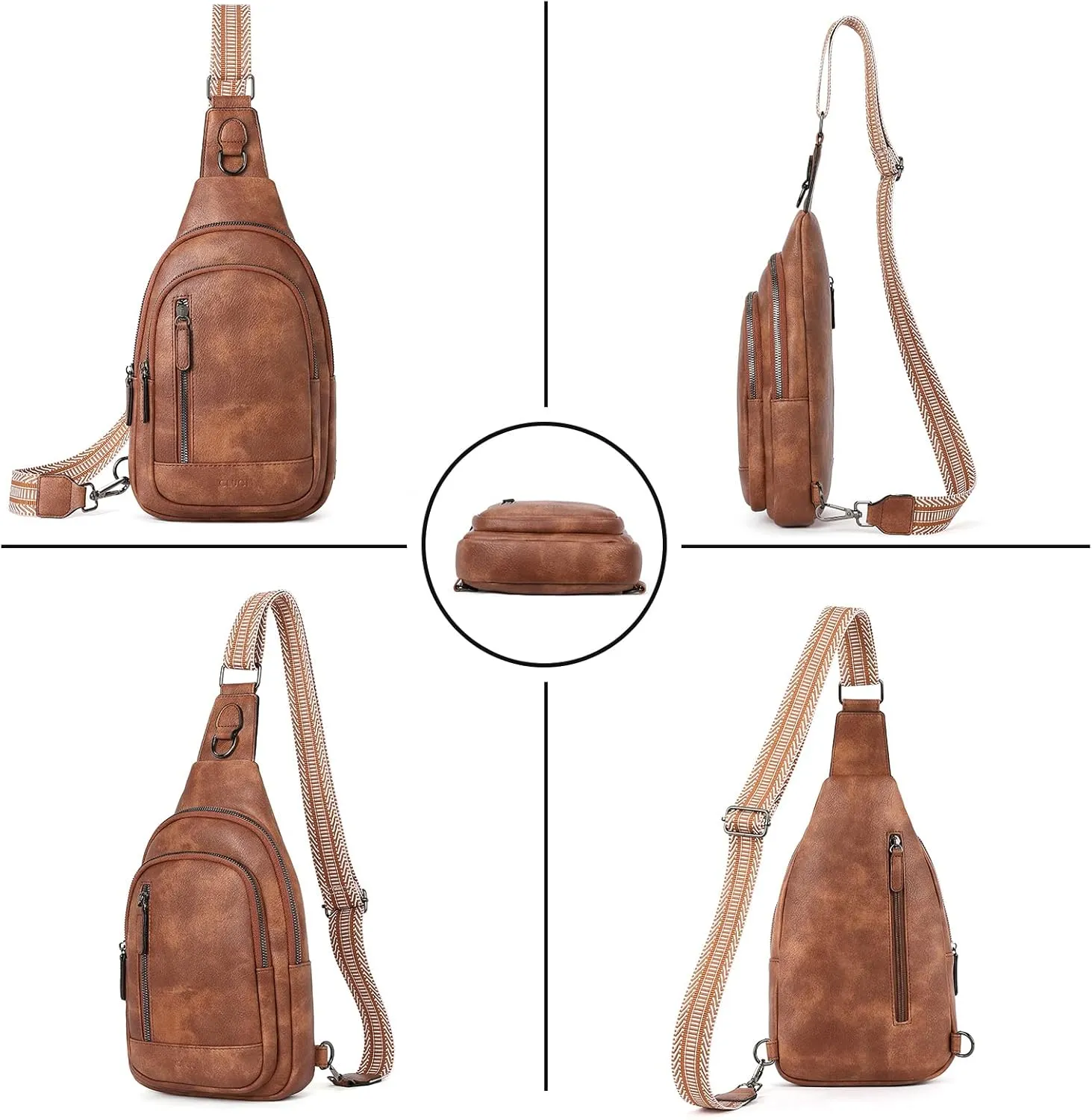 CLUCI Crossbody Bags for Women - Sling Backpack Travel Bag in Leather